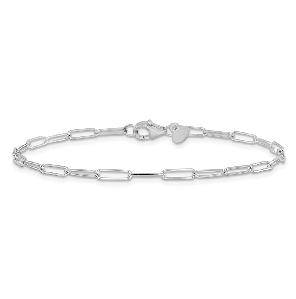 14K White Gold Polished Fancy Link Bracelet