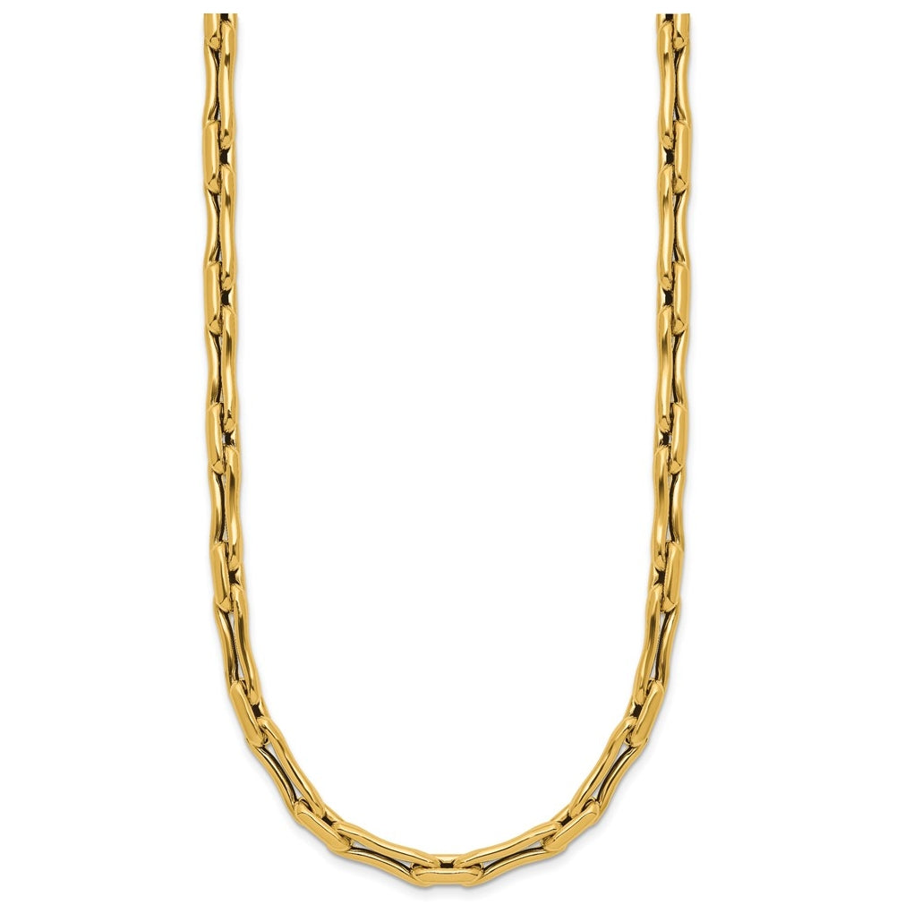 14k Yellow Gold Polished Hollow Fancy Link Necklace