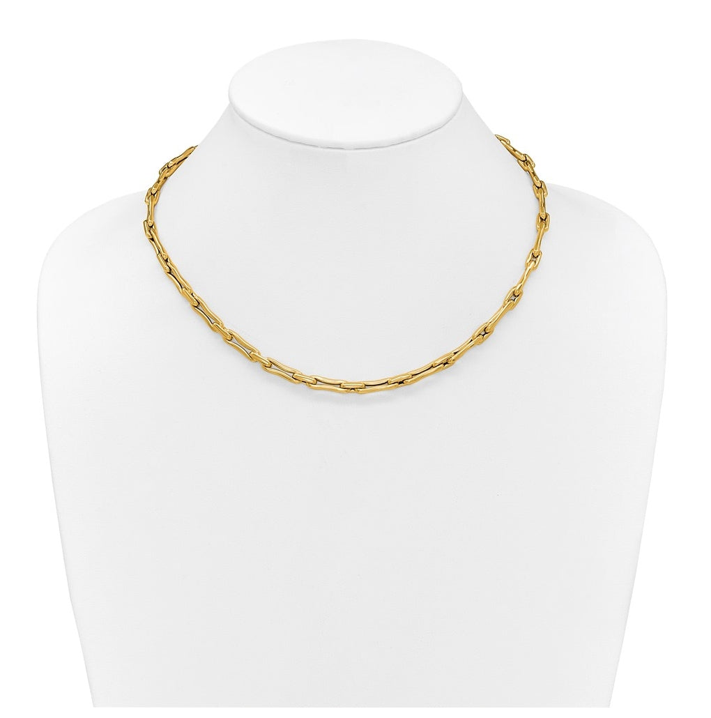 14k Yellow Gold Polished Hollow Fancy Link Necklace