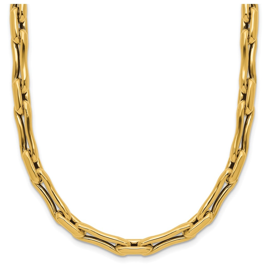 14k Yellow Gold Polished Hollow Fancy Link Necklace