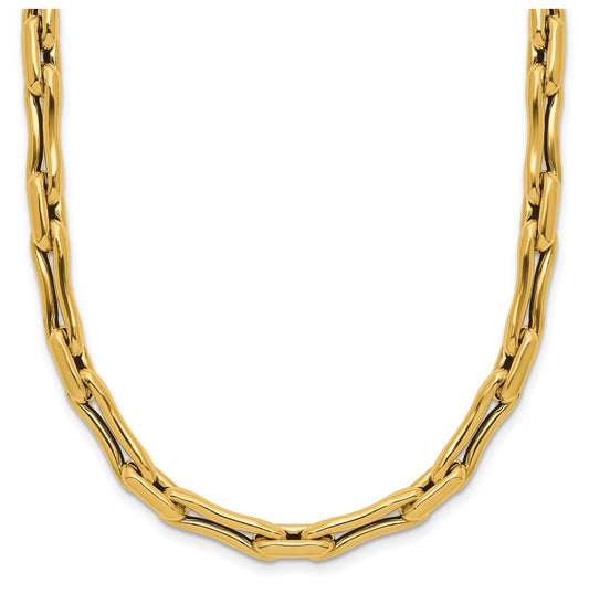 14k Yellow Gold Polished Hollow Fancy Link Necklace