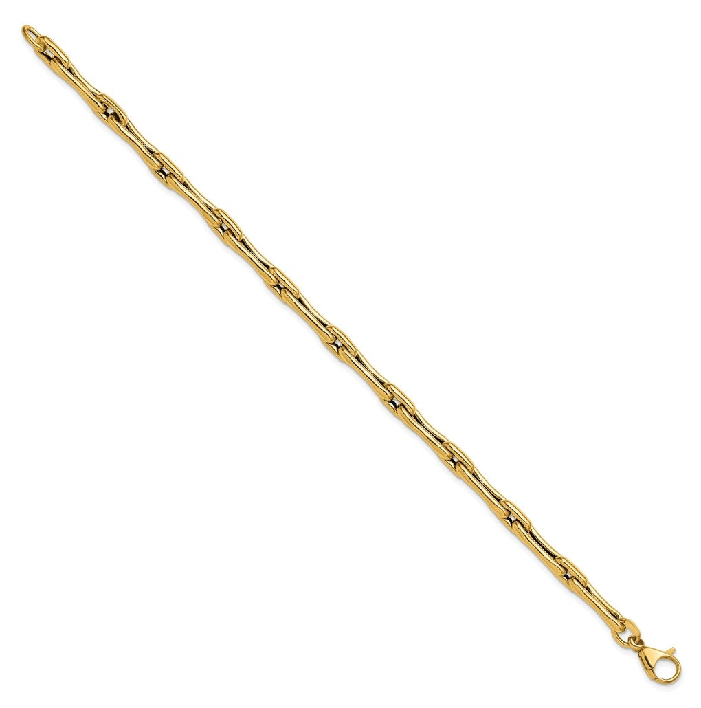 14k Yellow Gold Polished Hollow Fancy Link Bracelet