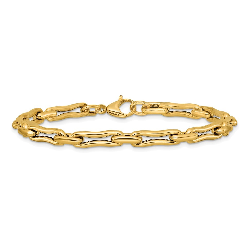 14k Yellow Gold Polished Hollow Fancy Link Bracelet
