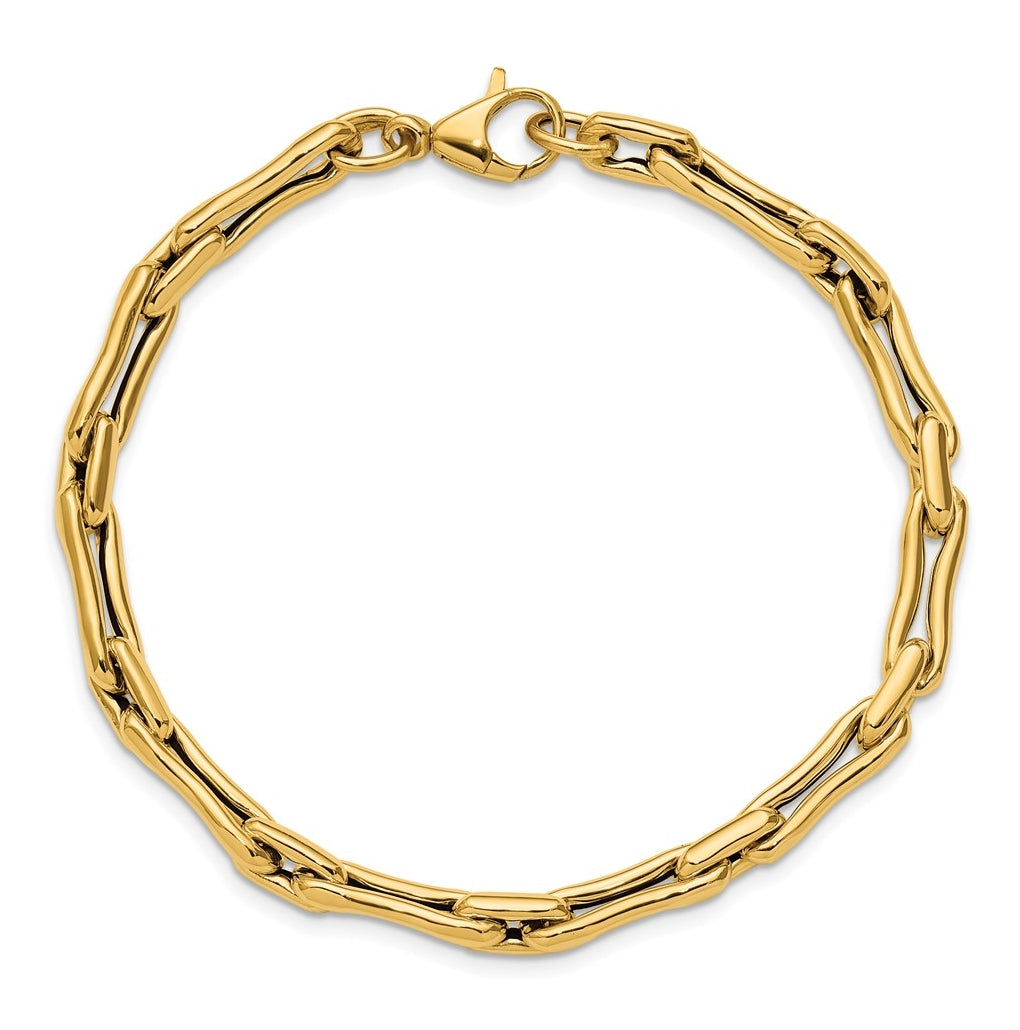 14k Yellow Gold Polished Hollow Fancy Link Bracelet