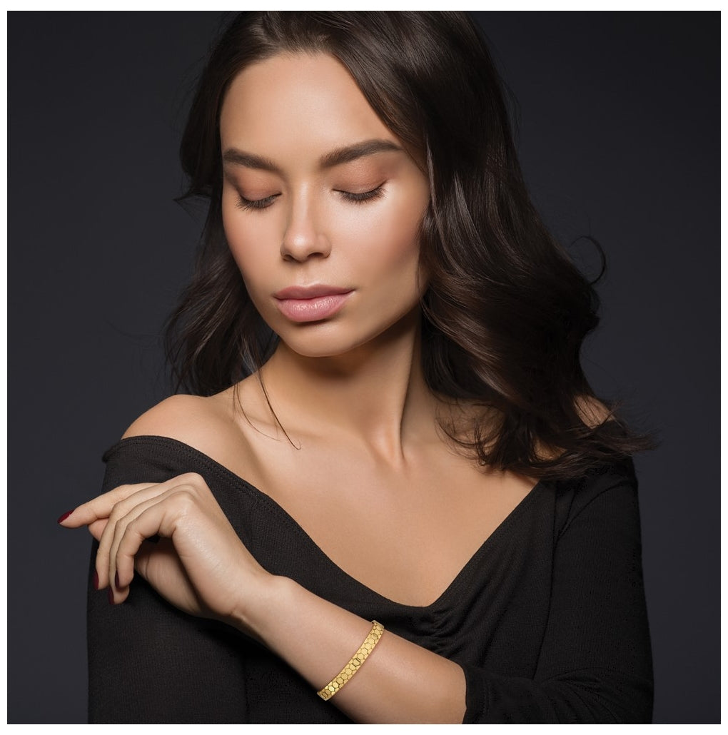 14k Yellow Gold Polished Hexagon Design Bracelet