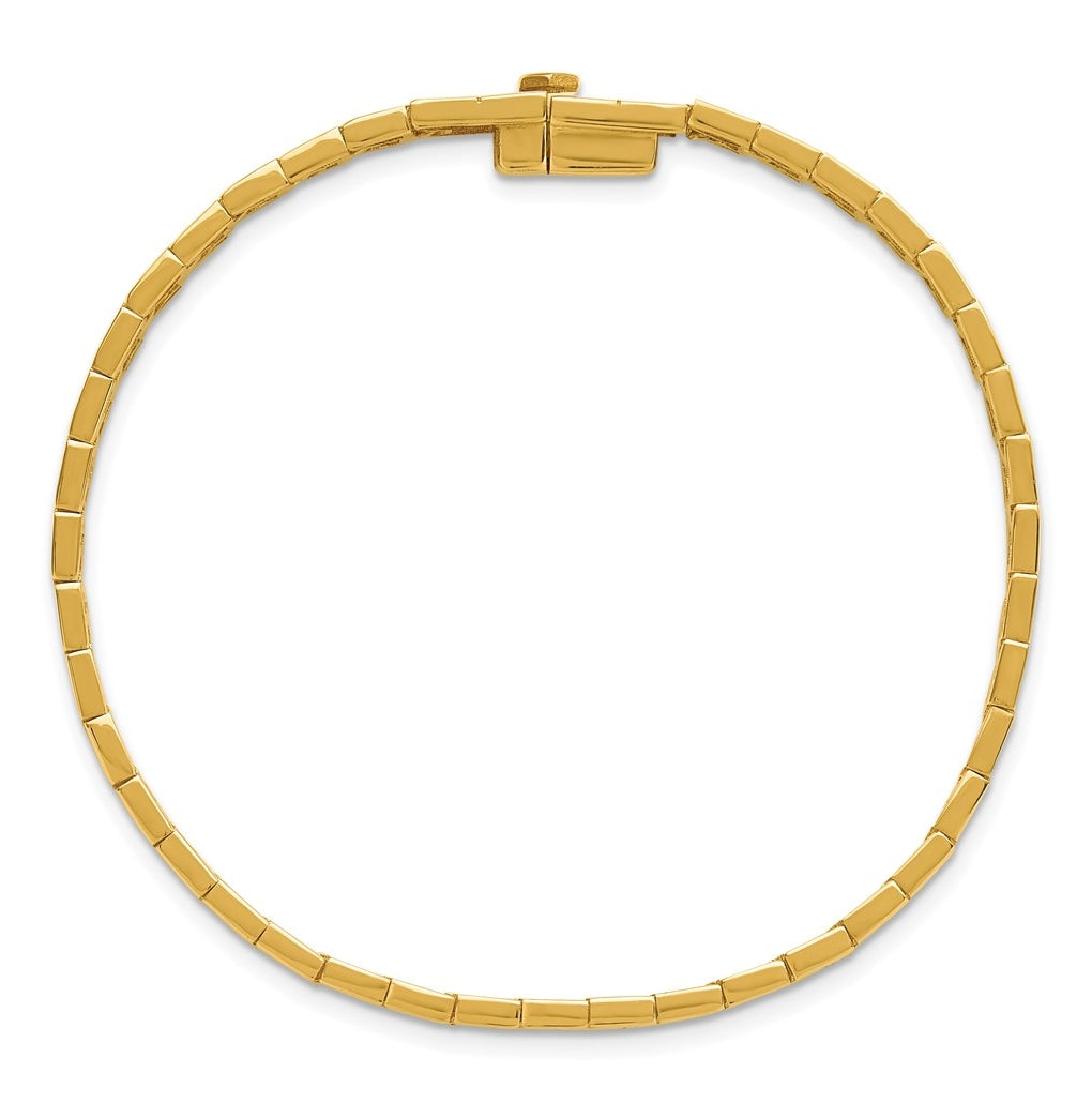 14k Yellow Gold Polished Hexagon Design Bracelet