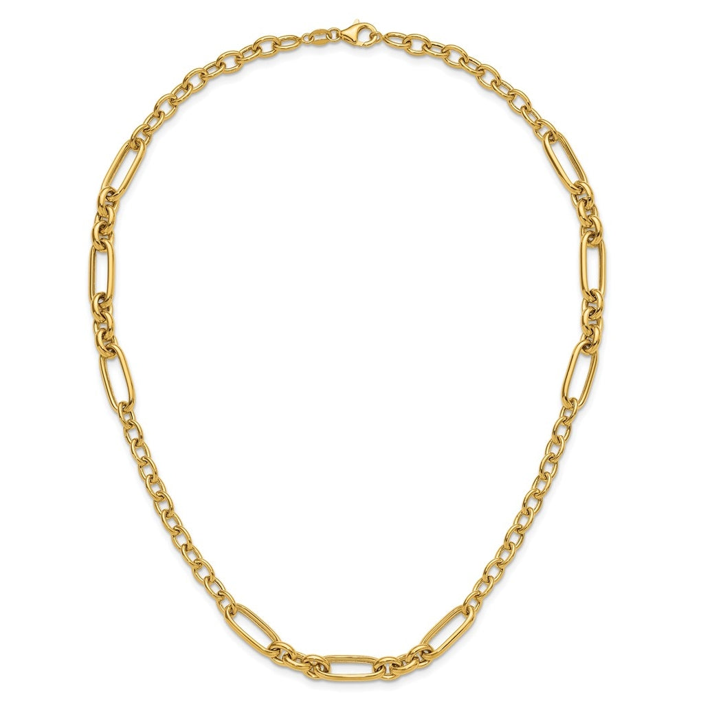 14k Yellow Gold Polished Fancy Link Necklace