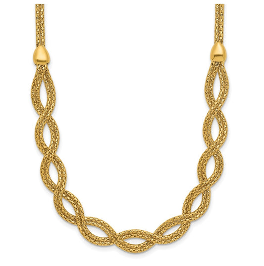 14k Yellow Gold Polished Fancy Woven Necklace