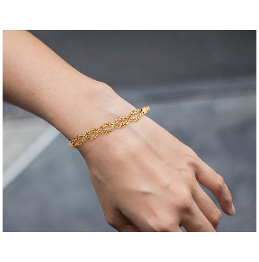 14k Yellow Gold Polished Fancy Woven Necklace