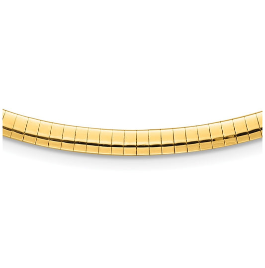 14k Yellow Gold Polished and Satin 4mm 16in Reversible Omega Necklace