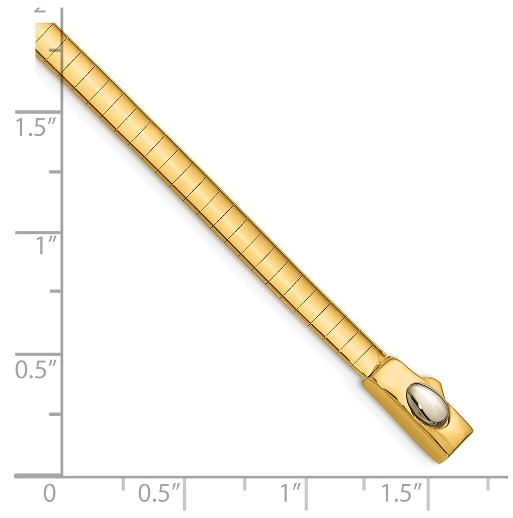 14k Yellow Gold Polished and Satin 4mm 7.5in Reversible Omega Bracelet