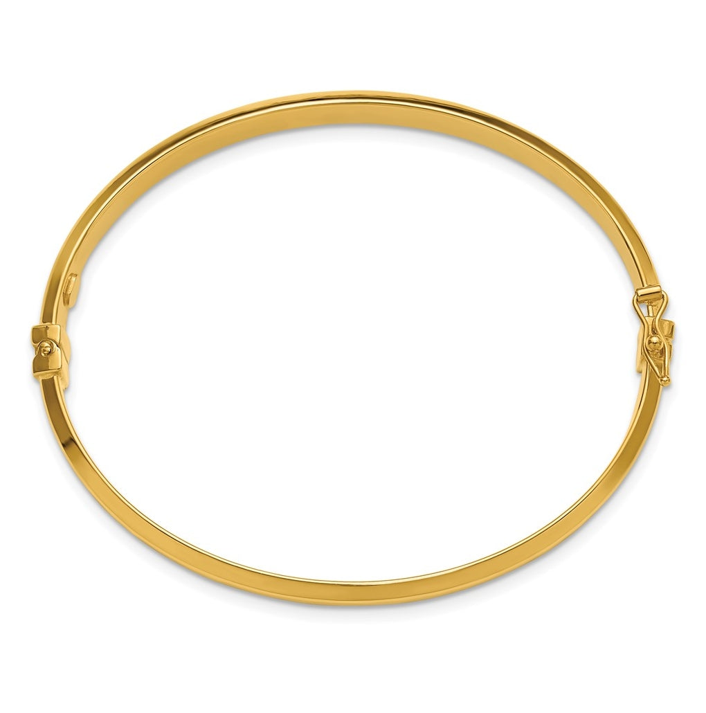 14k Yellow Gold Polished Hinged Bangle
