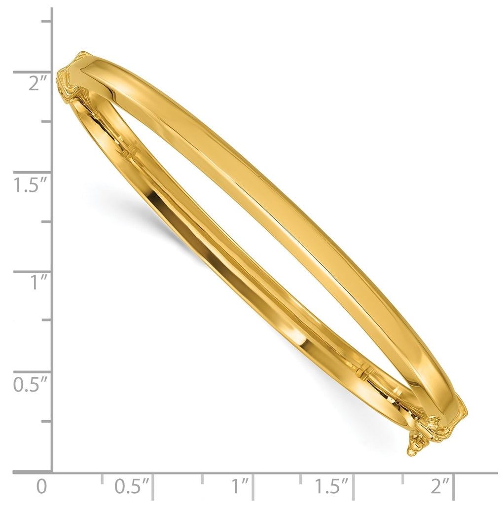 14k Yellow Gold Polished Hinged Bangle