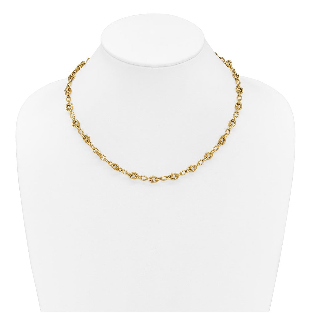 14k Yellow Gold Polished Fancy Link Necklace