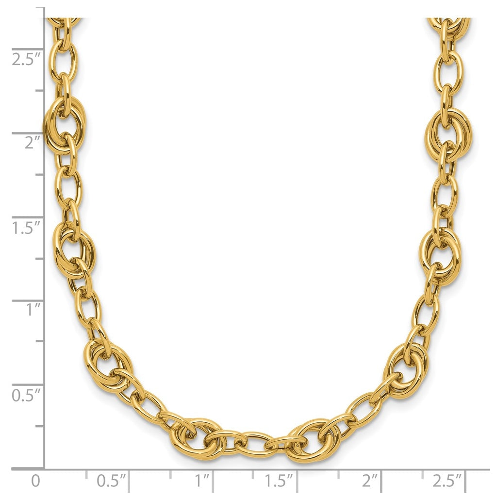14k Yellow Gold Polished Fancy Link Necklace