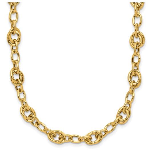 14k Yellow Gold Polished Fancy Link Necklace