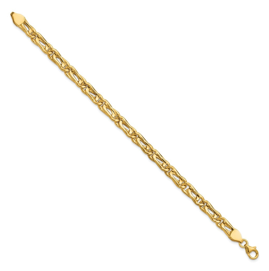 14k Yellow Gold Polished Fancy Link Bracelet