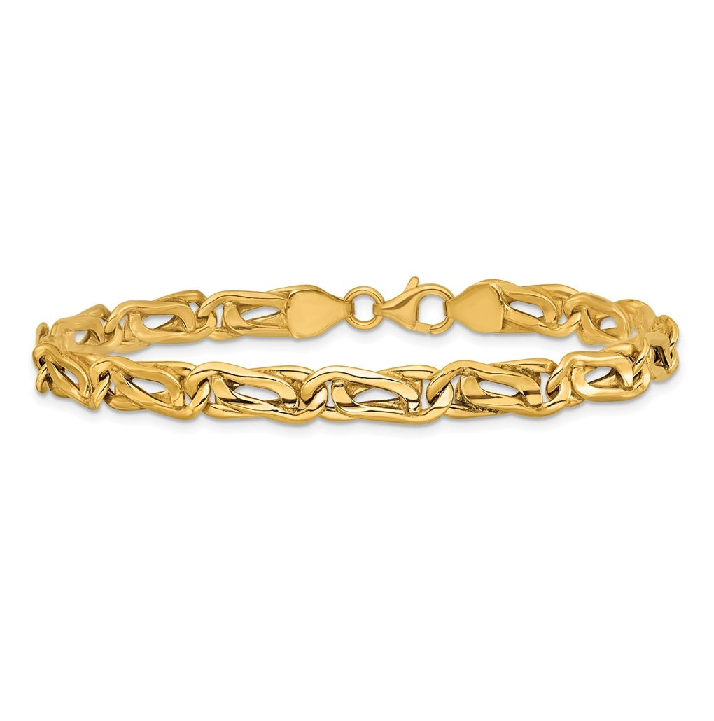 14k Yellow Gold Polished Fancy Link Bracelet