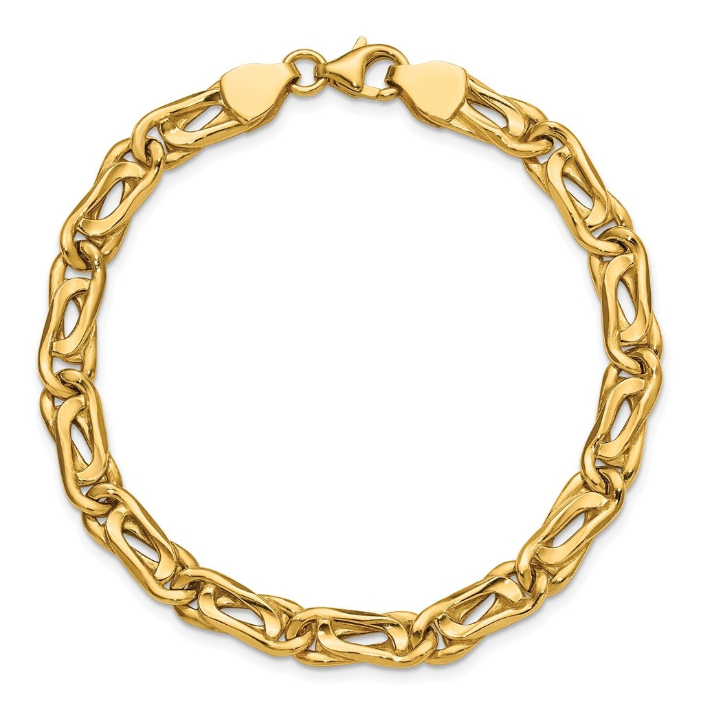 14k Yellow Gold Polished Fancy Link Bracelet