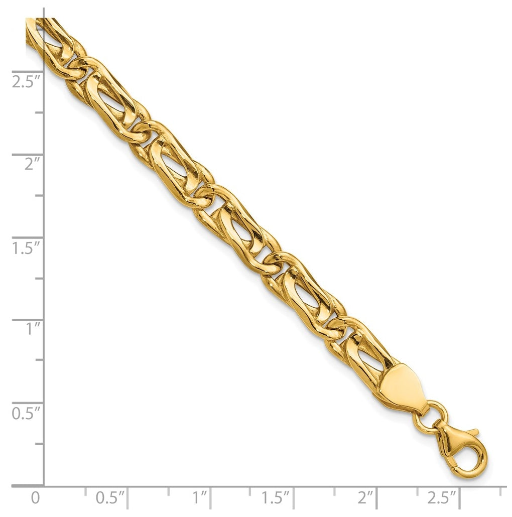 14k Yellow Gold Polished Fancy Link Bracelet