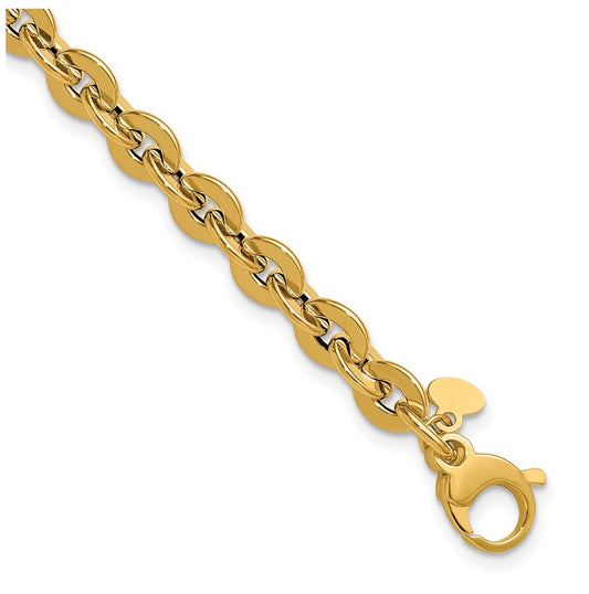 14k Yellow Gold Polished Fancy Round Link Bracelet