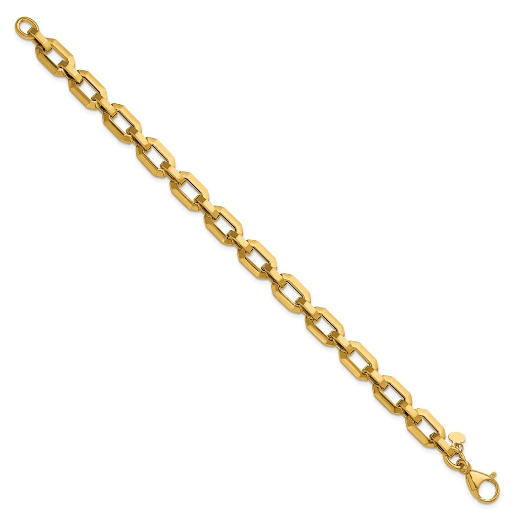 14k Yellow Gold Polished Fancy Link Bracelet