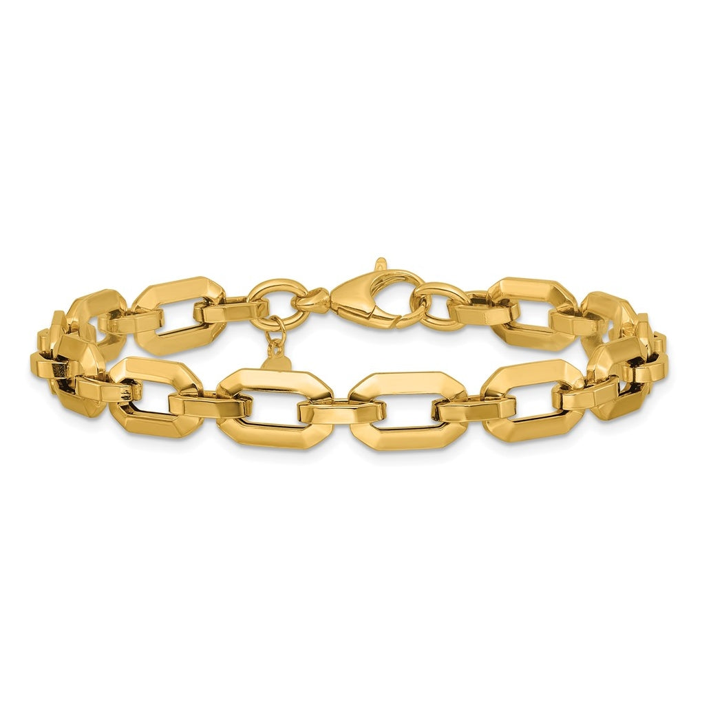 14k Yellow Gold Polished Fancy Link Bracelet