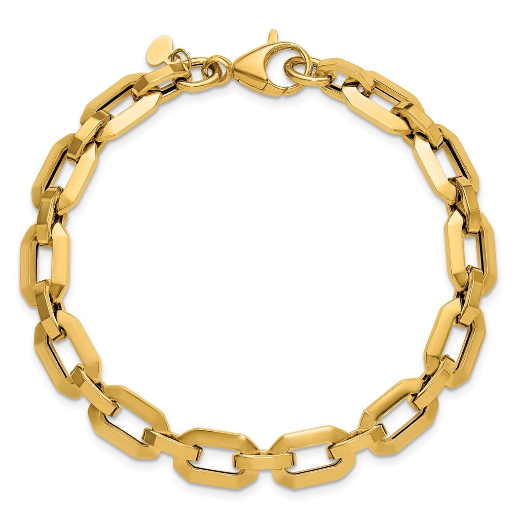 14k Yellow Gold Polished Fancy Link Bracelet