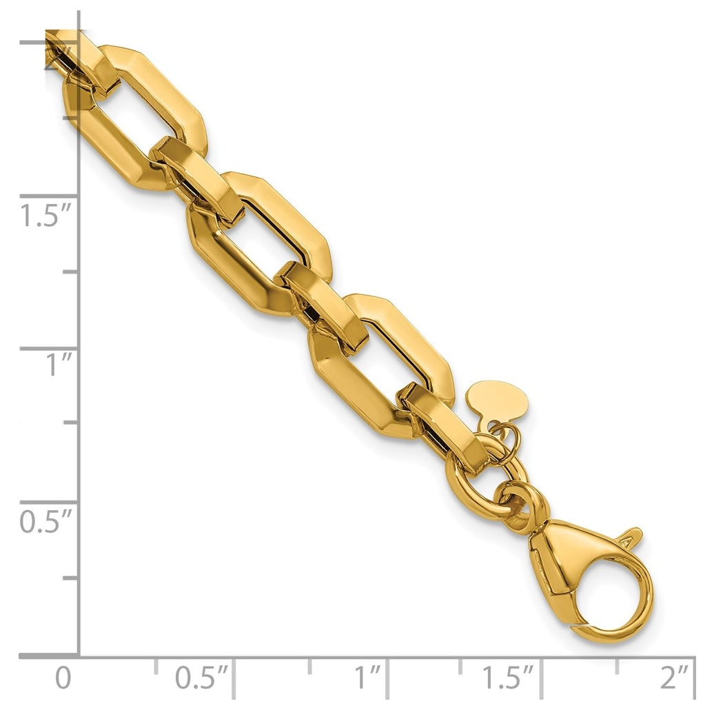 14k Yellow Gold Polished Fancy Link Bracelet
