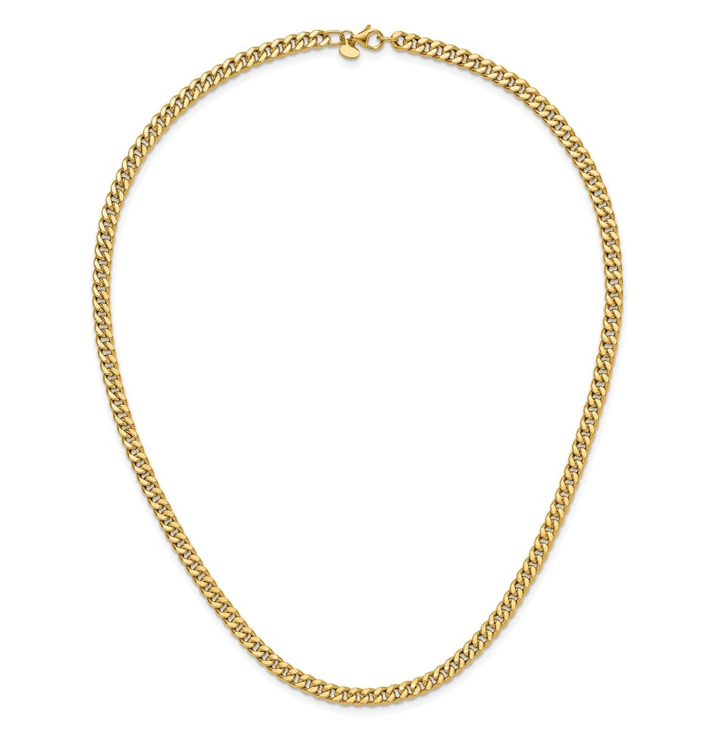 14k Yellow Gold Polished Curb Link Necklace