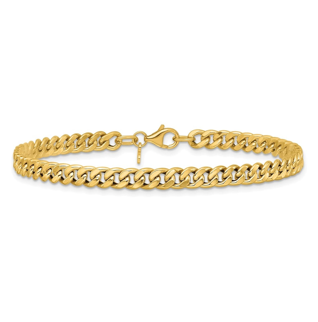 14k Yellow Gold Polished Curb Link Bracelet