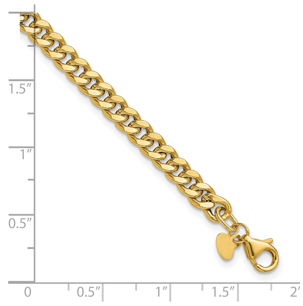 14k Yellow Gold Polished Curb Link Bracelet