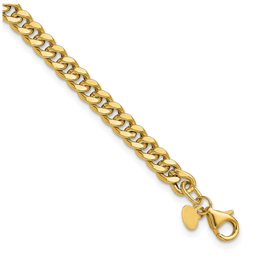 14k Yellow Gold Polished Curb Link Bracelet