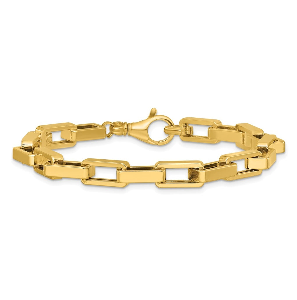 14k Yellow Gold Polished Fancy Rectangular Link Bracelet