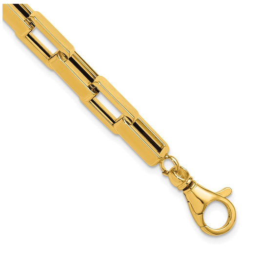 14k Yellow Gold Polished Fancy Rectangular Link Bracelet