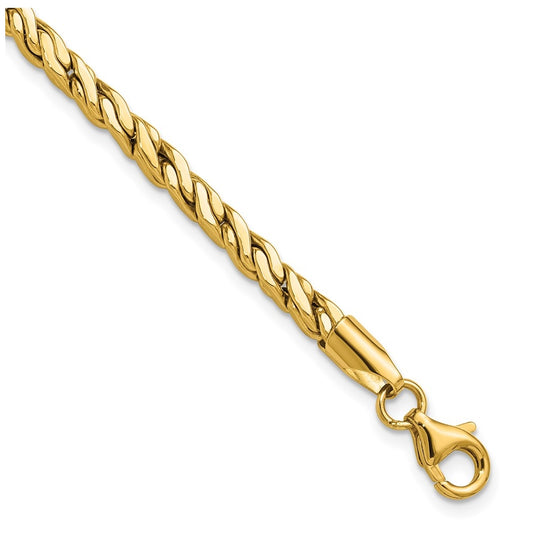 14k Yellow Gold Polished Square Twisted Link Bracelet