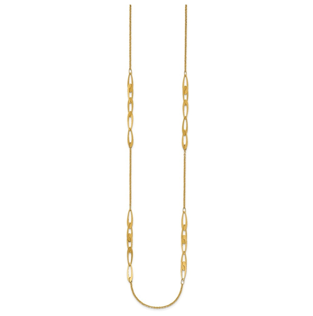 14k Yellow Gold Polished Fancy Link Necklace