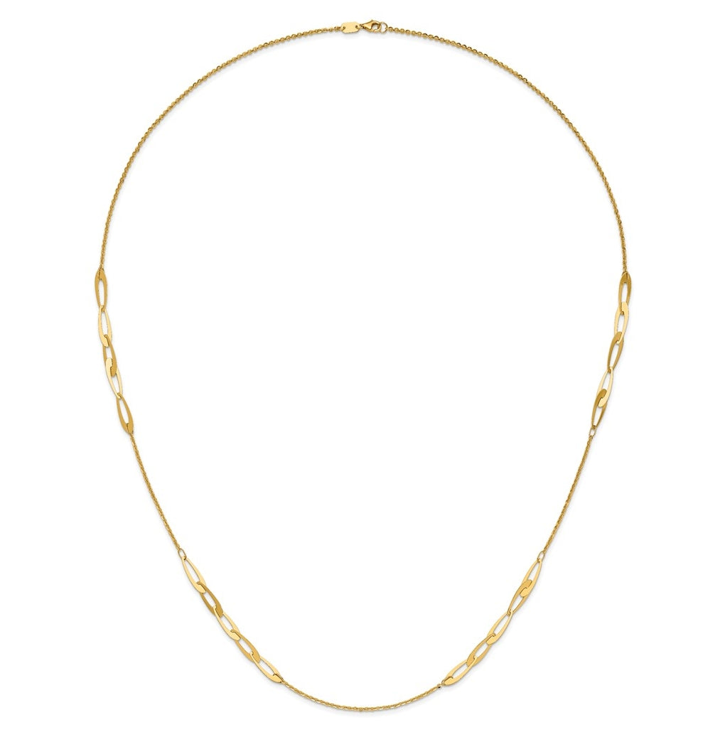14k Yellow Gold Polished Fancy Link Necklace