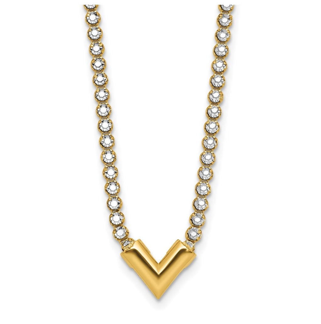 14k Yellow Gold w/RH-plating Polished Fancy 18in Necklace