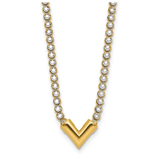 14k Yellow Gold w/RH-plating Polished Fancy 18in Necklace