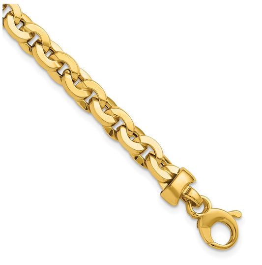 14k Yellow Gold Polished Fancy Round Link Bracelet