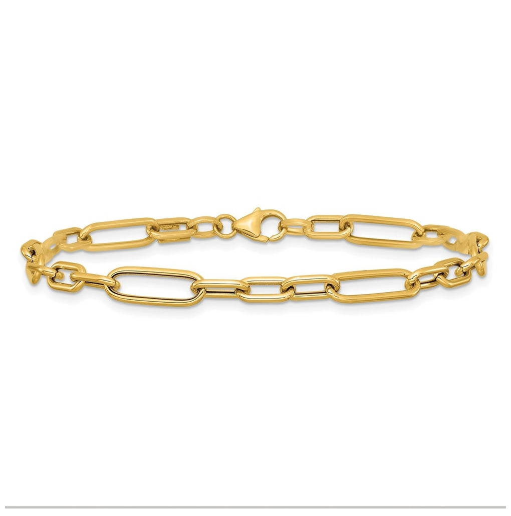 14k Yellow Gold Polished Fancy Link Bracelet