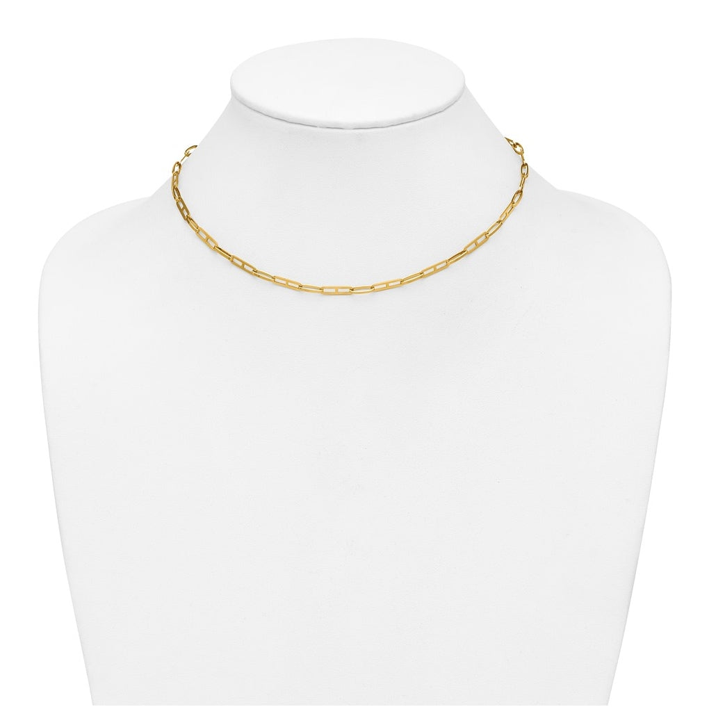 14k Yellow Gold Polished Fancy Link w/1.5in ext. Necklace
