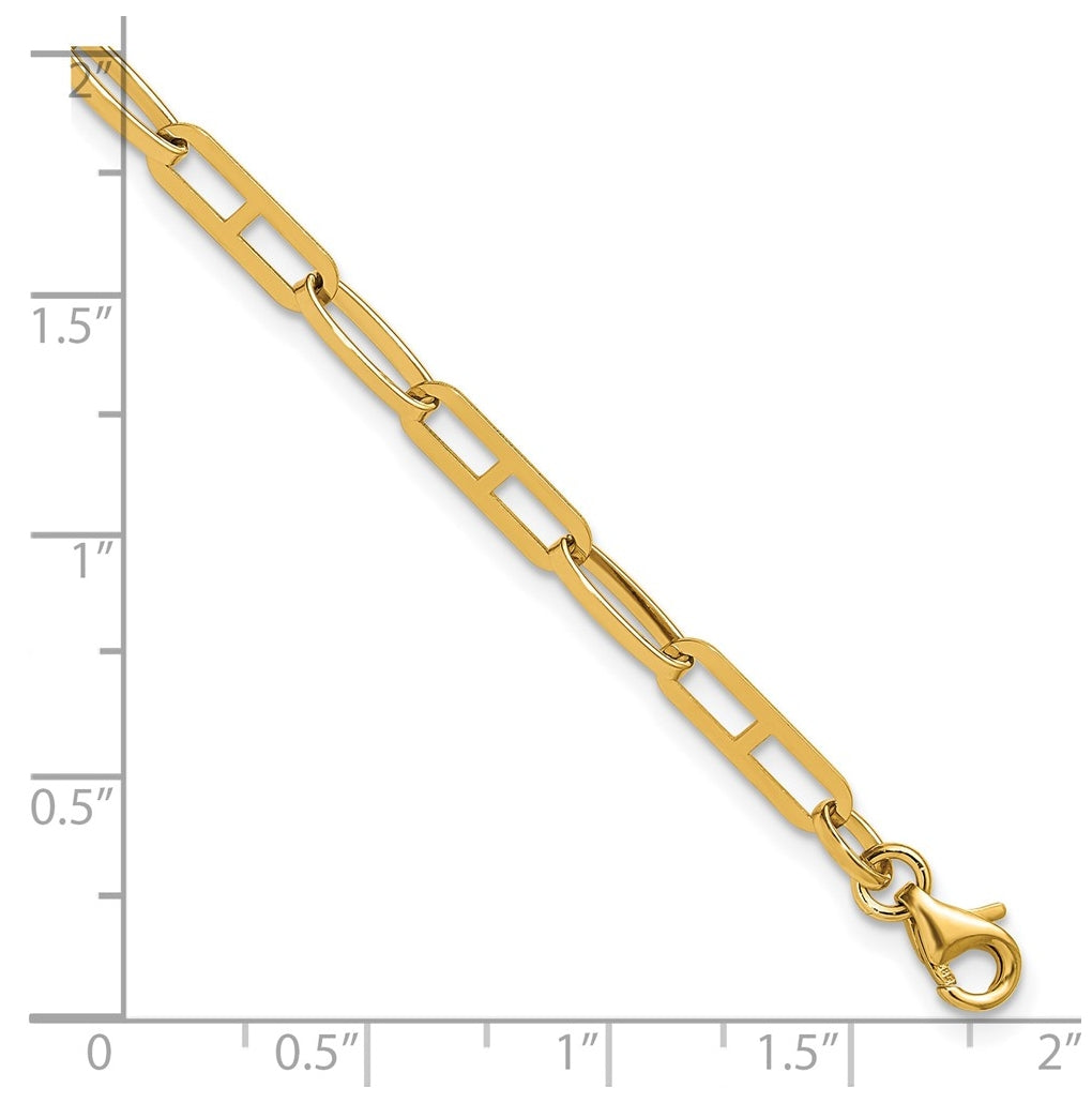 14k Yellow Gold Polished Fancy Link w/1in ext. Bracelet