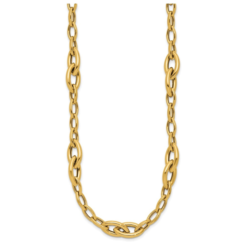 14k Yellow Gold Polished Fancy Link Necklace