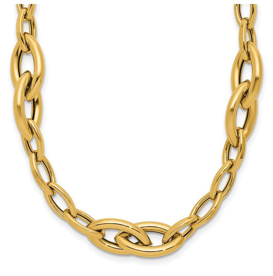 14k Yellow Gold Polished Fancy Link Necklace