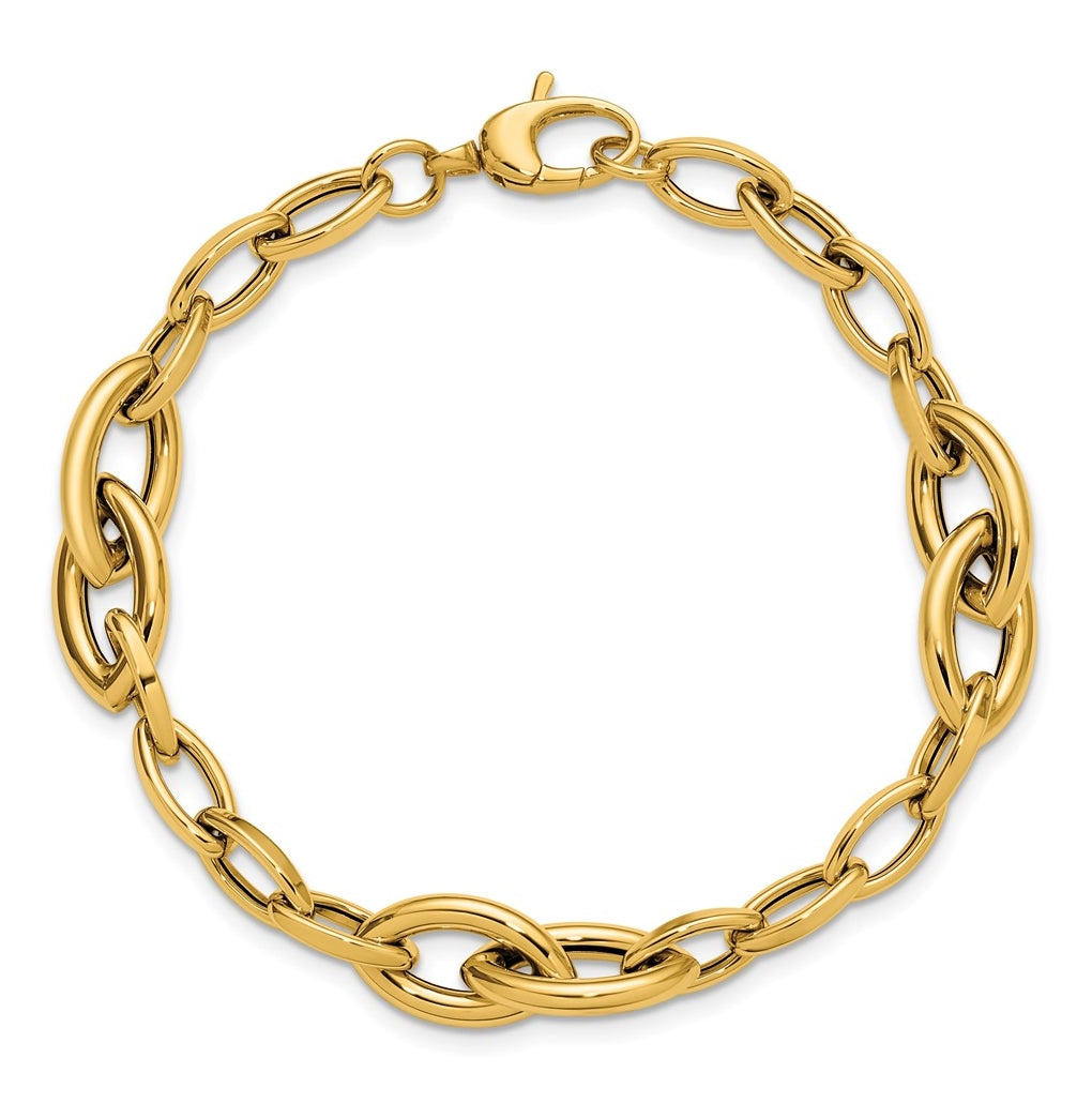 14k Yellow Gold Polished Fancy Link Bracelet