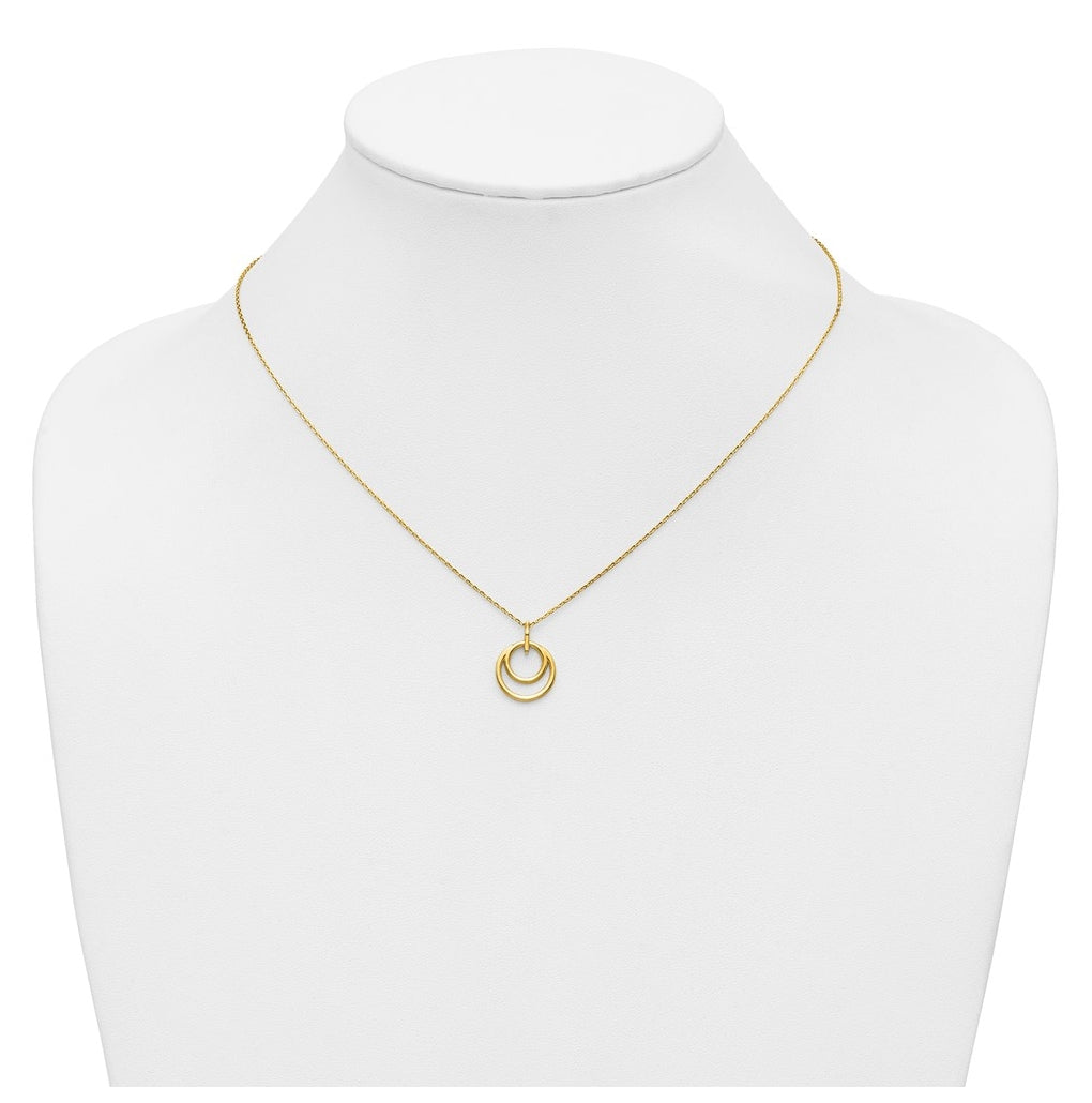 14k Yellow Gold Polished Circle Necklace
