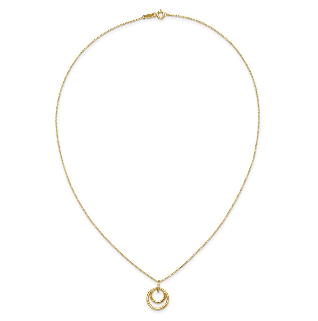 14k Yellow Gold Polished Circle Necklace