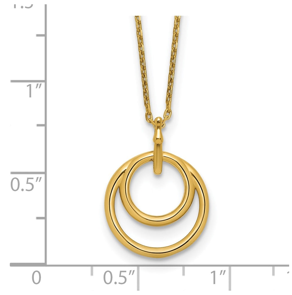 14k Yellow Gold Polished Circle Necklace